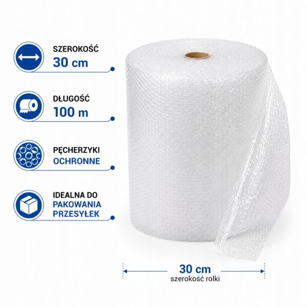 folia bĄbelkowa 30cm 100m mocna ochronna pĘcherzykowa do pakowania paczek
