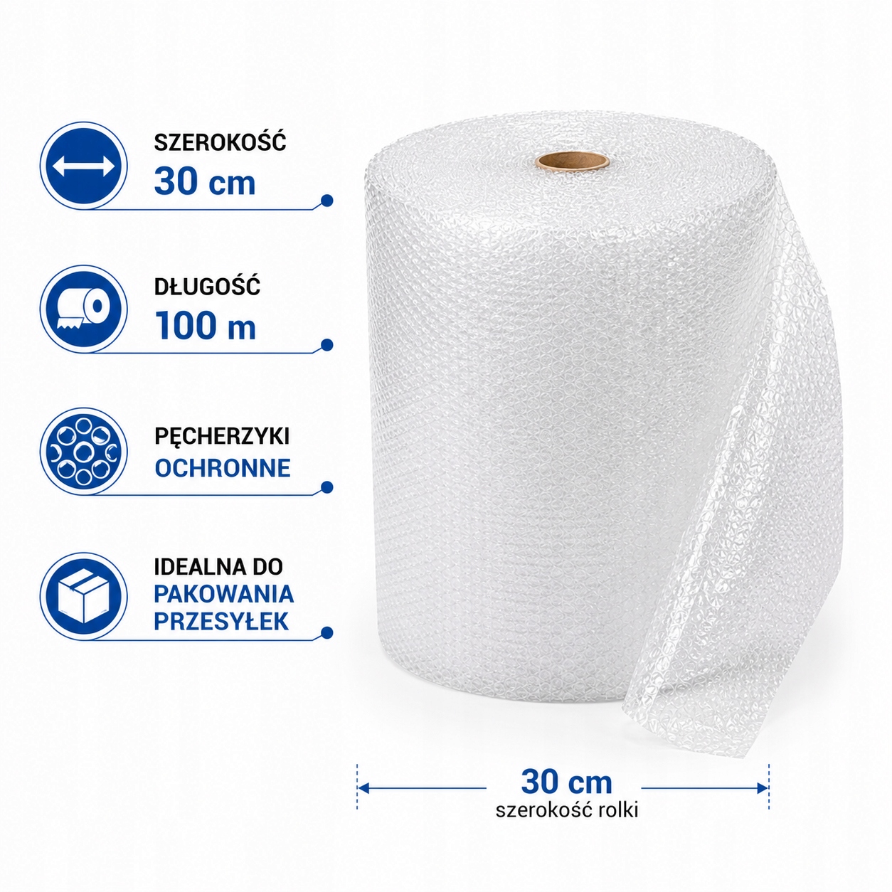 folia bĄbelkowa 30cm 100m mocna ochronna pĘcherzykowa do pakowania paczek