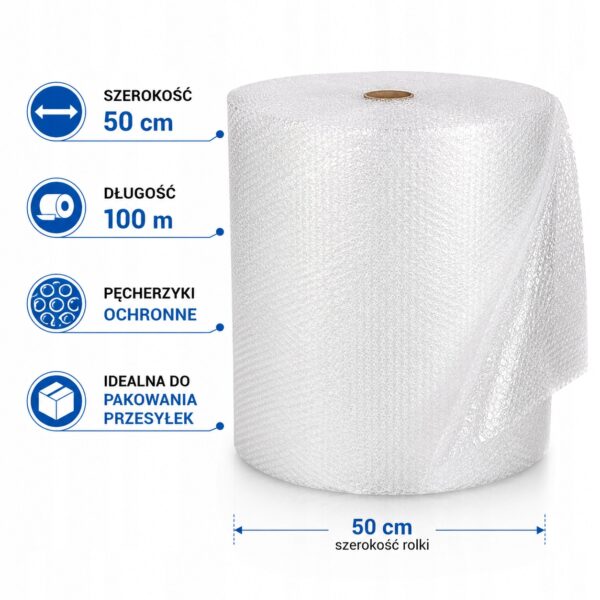 folia bĄbelkowa 50cm 100m mocna ochronna pĘcherzykowa do pakowania paczek
