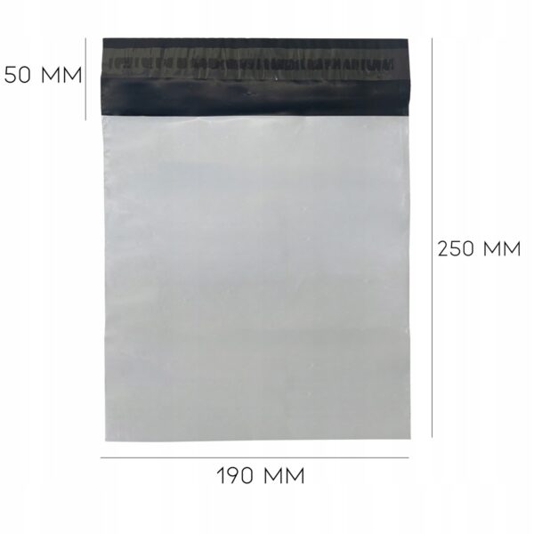 foliopaki kurierskie biaŁe b5 190x250 50 szt mocne koperty foliowe