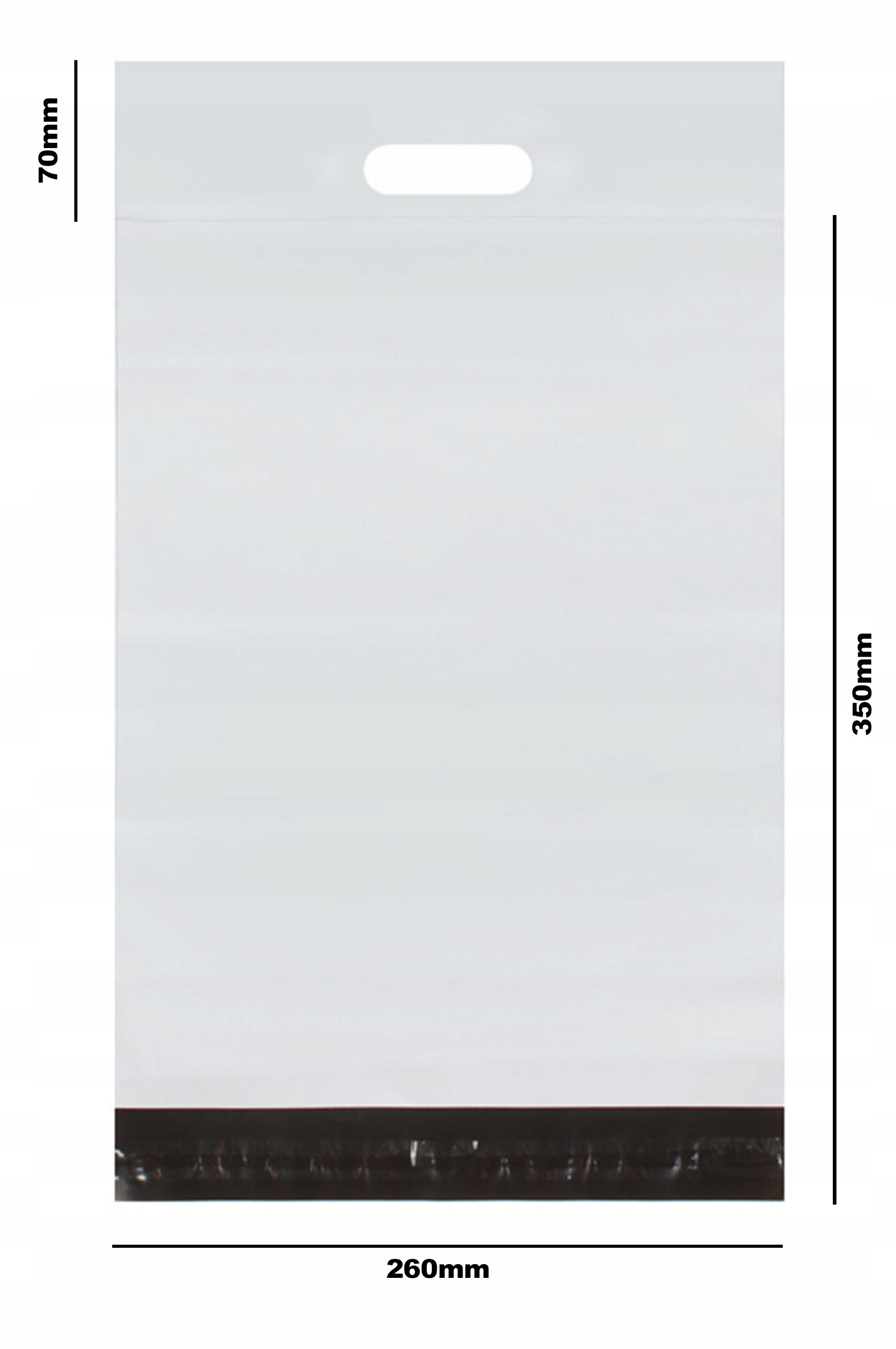foliopaki kurierskie biaŁe z rĄczkĄ 260x350+70 50 szt