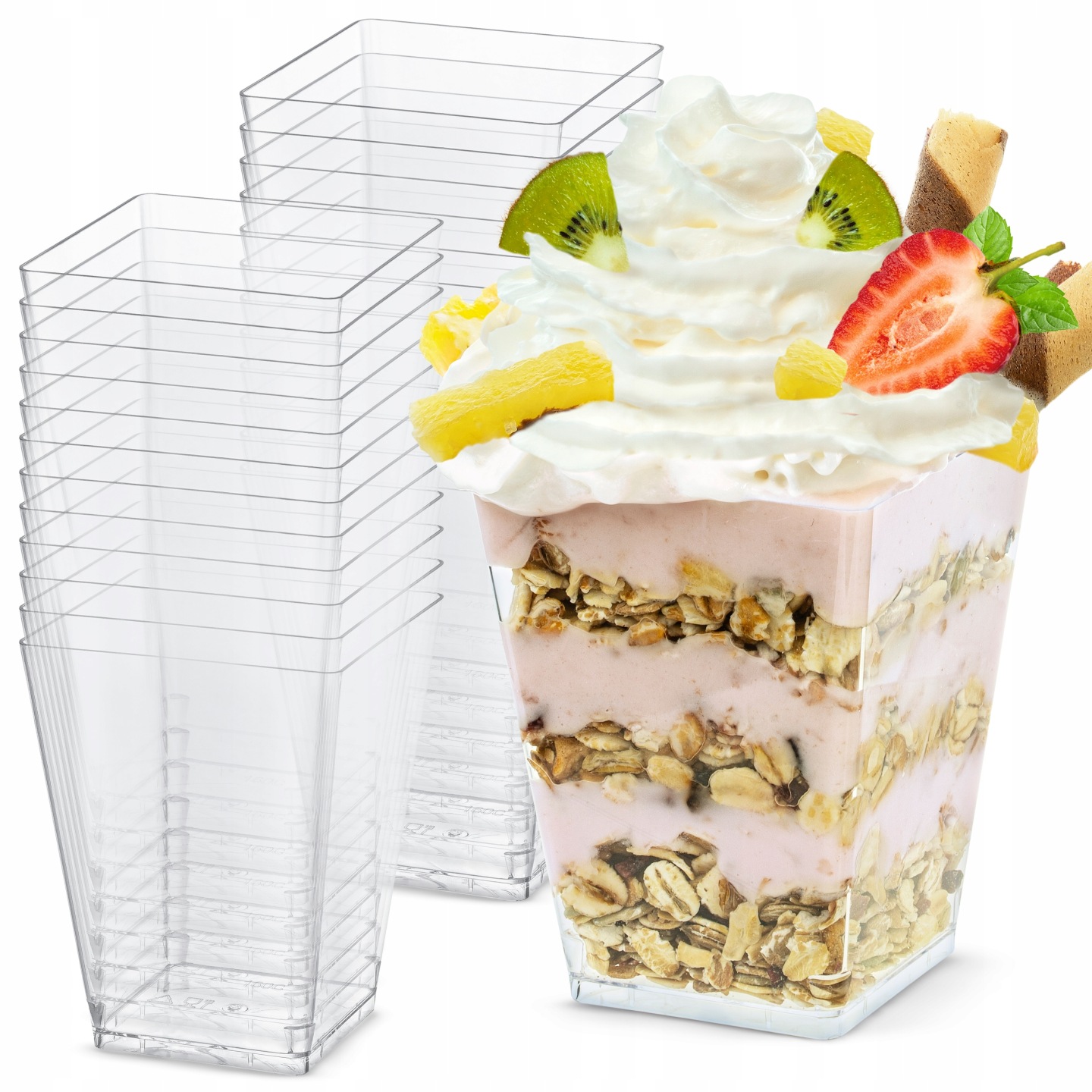 pojemnik piramida pucharki do deserow 160ml na przekaski zestaw 25szt 2