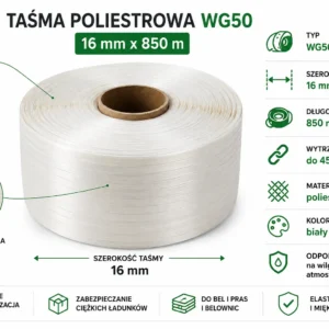 tasma poliesterowa pg opakowania zastosowanie parametry mocna